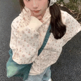 フローラルワッフルパーカー