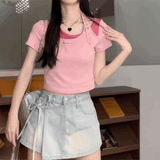 アレンジバックルレイヤードTシャツ