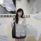 スターパターンポロカーディガン