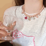 ハートミックスモチーフネックレス
