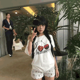 ワンショルダーアメリカンチェリーTシャツ