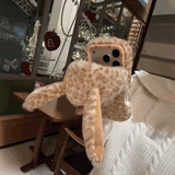 フード付きレオパードファーiPhoneケース