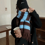 ワンポイントボーダーマフラー