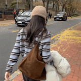 ソフトボーダーVネックカーディガン