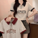 ハーフジップスウェットTシャツ