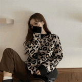 レオパードパターンニット