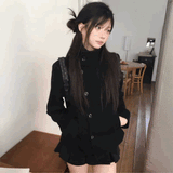 サイドボタンハイネックコート