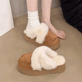 厚底クロスボアムートンスリッポン