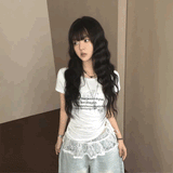 サイドギャザーピクセルアゲハTシャツ