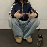 ワイドシルエットウォッシュデニム