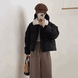 ダブルリボンボアカラーダウンジャケット