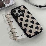 モダンハートパターンiPhoneケース