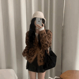 レオパードモヘアカーディガン