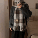 ウールタッチチェックマフラー