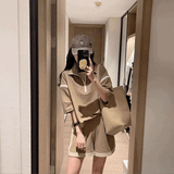 ショルダージップスウェット＆ショートパンツSET
