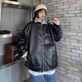 リバーシブルレオパードファーレザージャケット