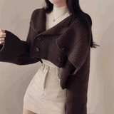 ダブルボタンフレンチルックカーディガン