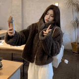 ハイネックファーショートコート