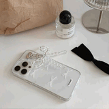 クリアリボンチャーム付きiPhoneケース