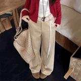 レースリボンワイドチノパンツ