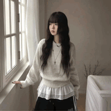 ワンカラーシンプルリラックスニット
