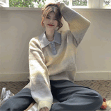 マーブルカモフラージュポロニット