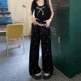リボンパターンレースパンツ