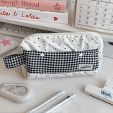 ドットギンガムスクエアペンケース