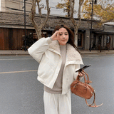 ボアビッグカラーレザージャケット