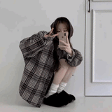 裏起毛オーバーチェックシャツジャケット