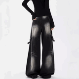 サイドベルトストリートワイドデニム