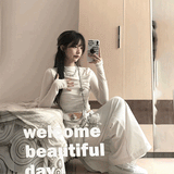 シャーリングクロップドフィットロンT