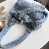 ボアチェックトートバッグ