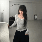 ラウンドネックグレーロンT