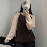 ラグランハイゲージニット