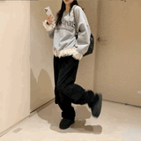 アクセントフリルパリロゴスウェット