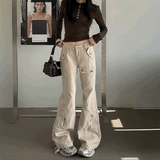 スリムフィットフレアカーゴパンツ