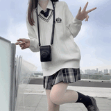 ストライプリブアクセントセーター