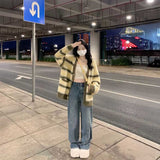 クリームシャギーボーダーカーディガン