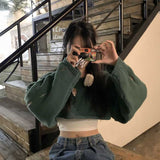 デザインホールクロップドニット