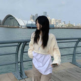 デザインホールクロップドニット