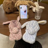 フード付きレオパードファーiPhoneケース