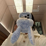 フード付きレオパードファーiPhoneケース