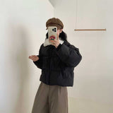 ダブルリボンボアカラーダウンジャケット