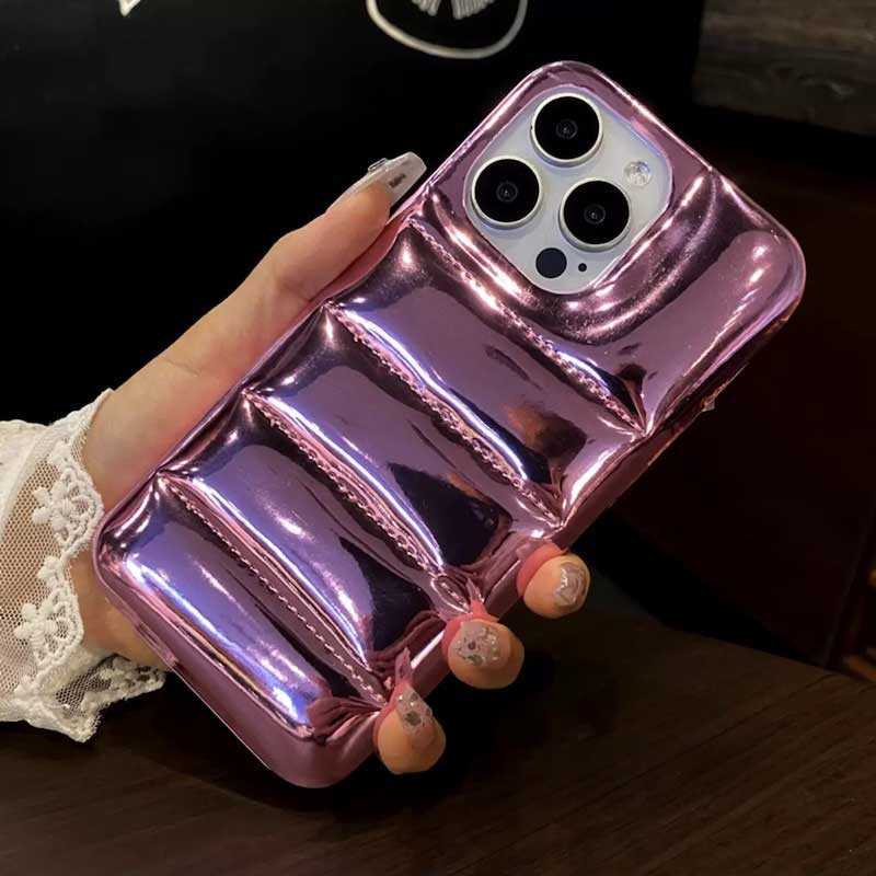 メタリックダウンジャケットiPhoneケース