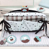 ミントギンガムスターリボンペンケース