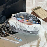 ドットギンガムスクエアペンケース