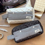 ドットギンガムスクエアペンケース