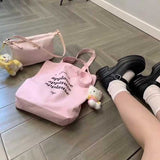 ピンクロゴフレンチトートバッグ