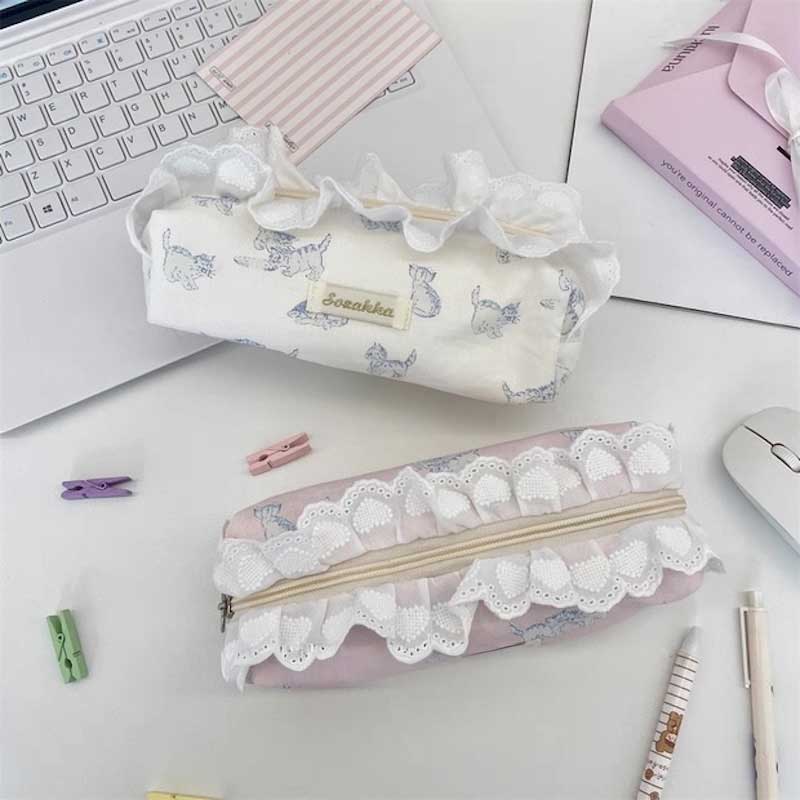 フリルパステルパターンペンケース